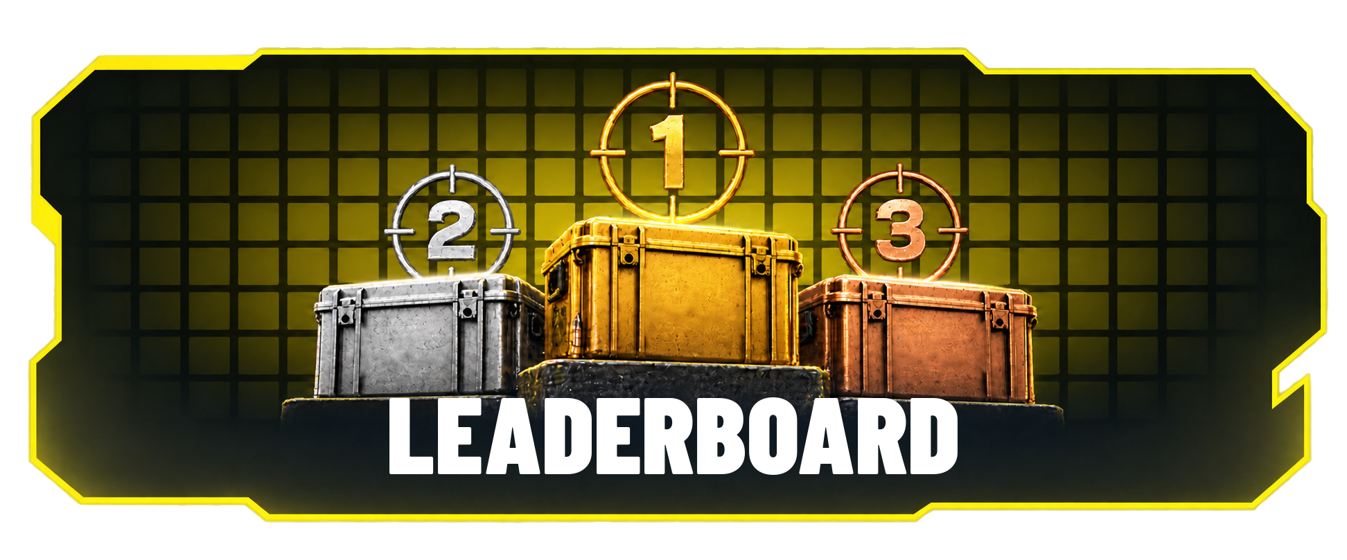 Leaderboard with first, second and third place cases
